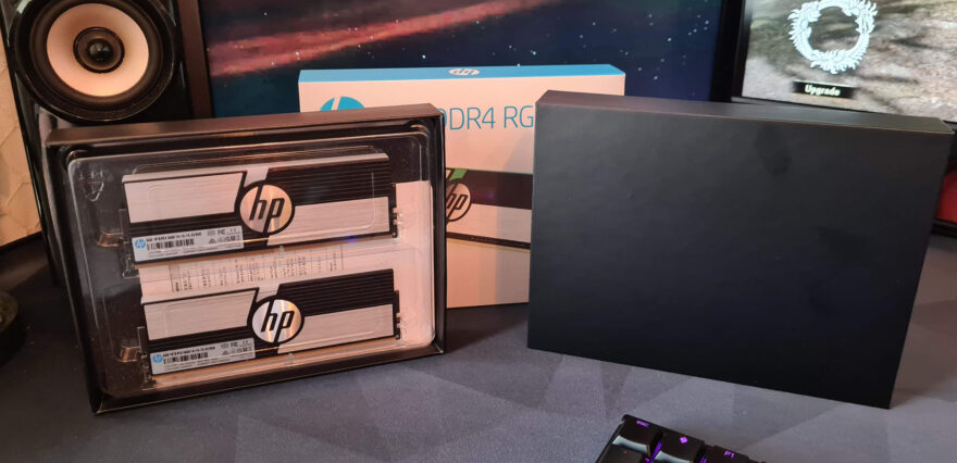 Black package with the HP V10