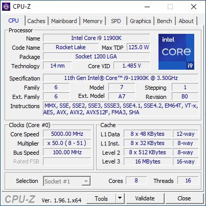 Used the CPU-Z tool