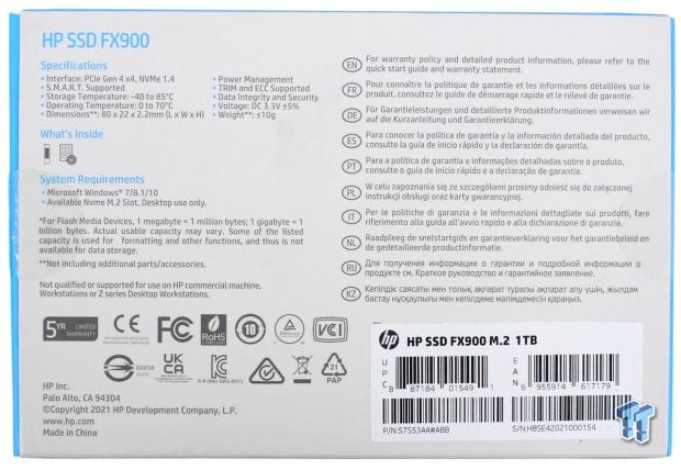 HP FX900 back package